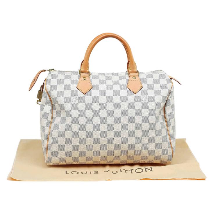 Pre Owned Louis Vuitton Damier Azur Canvas Speedy 30 Bag