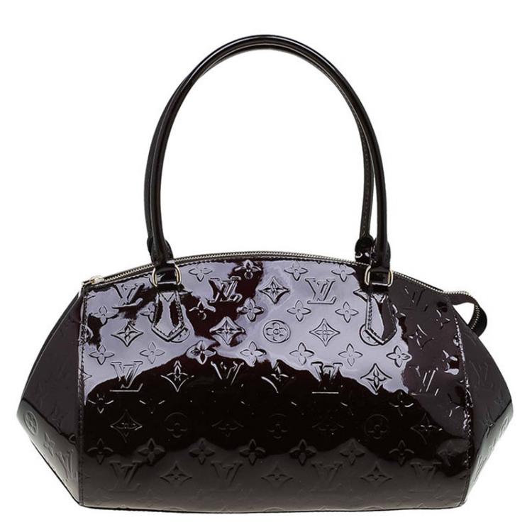 Pre Owned Louis Vuitton Amarante Monogram Vernis Sherwood GM Bag