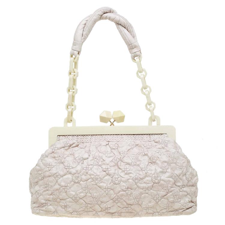 Pre Owned Louis Vuitton Ecru Monogram Leather Limited Edition Olympe Nimbus Cirrus Bag