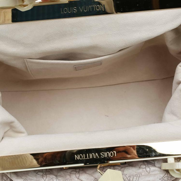 Pre Owned Louis Vuitton Ecru Monogram Leather Limited Edition Olympe Nimbus Cirrus Bag