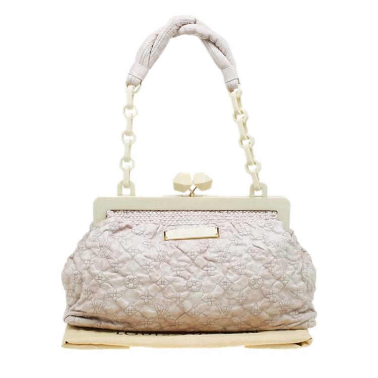 Pre Owned Louis Vuitton Ecru Monogram Leather Limited Edition Olympe Nimbus Cirrus Bag