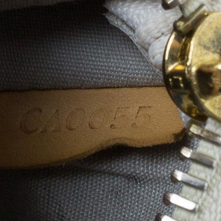 Pre Owned Louis Vuitton Cream Monogram Vernis Mallory Square Bag