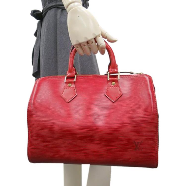 Pre Owned Louis Vuitton Red Epi Leather Speedy 25