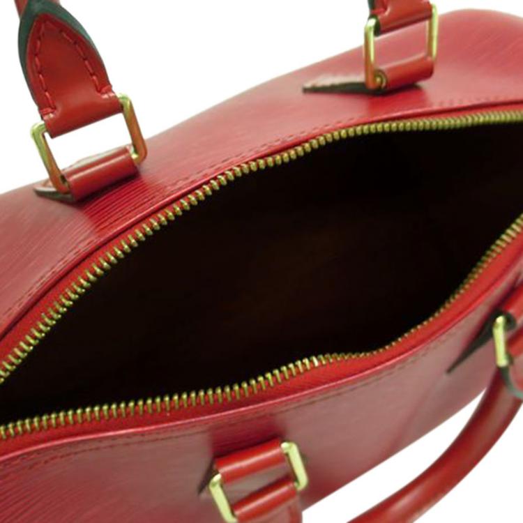 Pre Owned Louis Vuitton Red Epi Leather Speedy 25