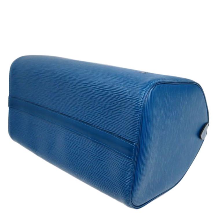 Pre Owned Louis Vuitton Toledo Blue Epi Leather Speedy 30
