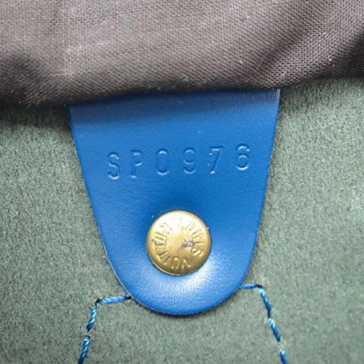 Pre Owned Louis Vuitton Toledo Blue Epi Leather Speedy 30