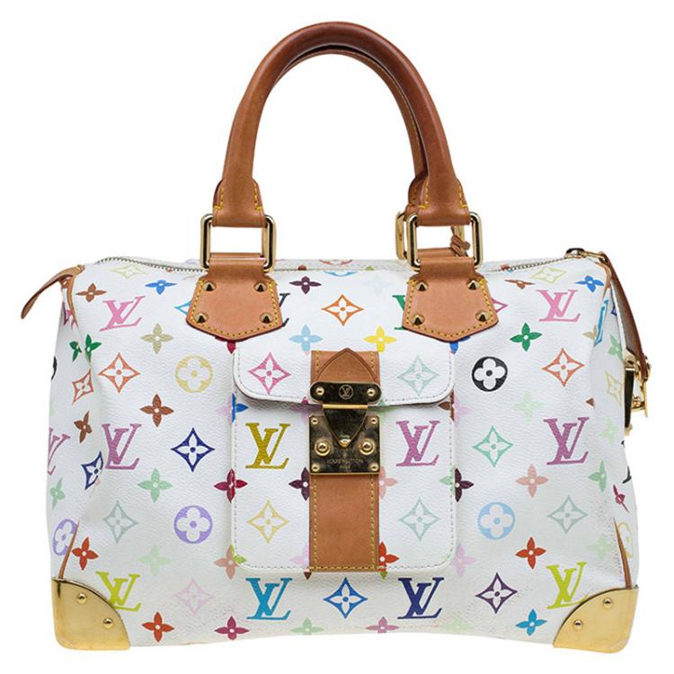 Louis Vuitton White Multicolor Monogram Canvas Speedy 30 Bag Louis Vuitton  | The Luxury Closet
