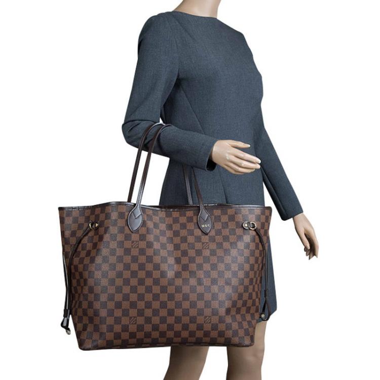 Louis Vuitton Neverfull GM Damier Ebene Tote Handbag