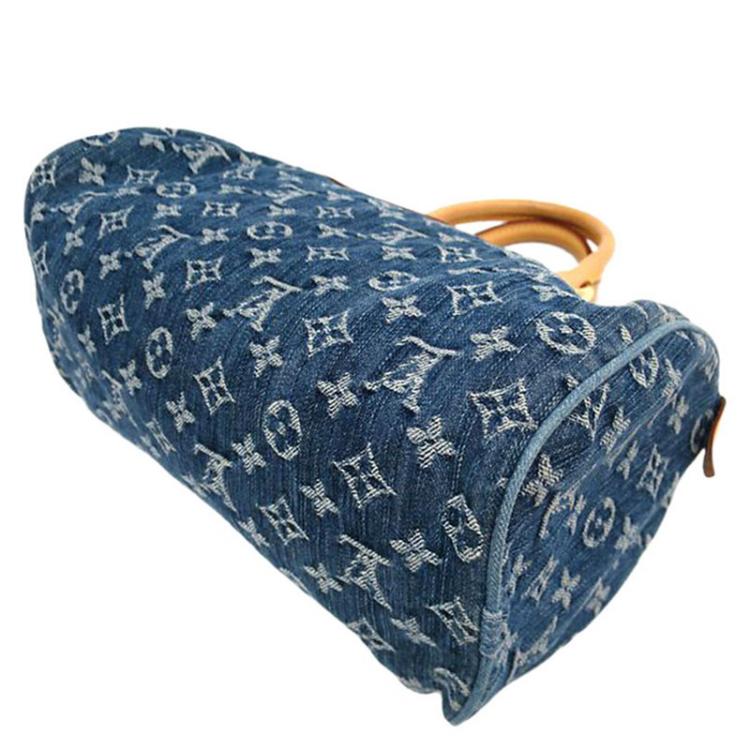 Pre Owned Louis Vuitton Monogram Denim Neo Speedy Bag