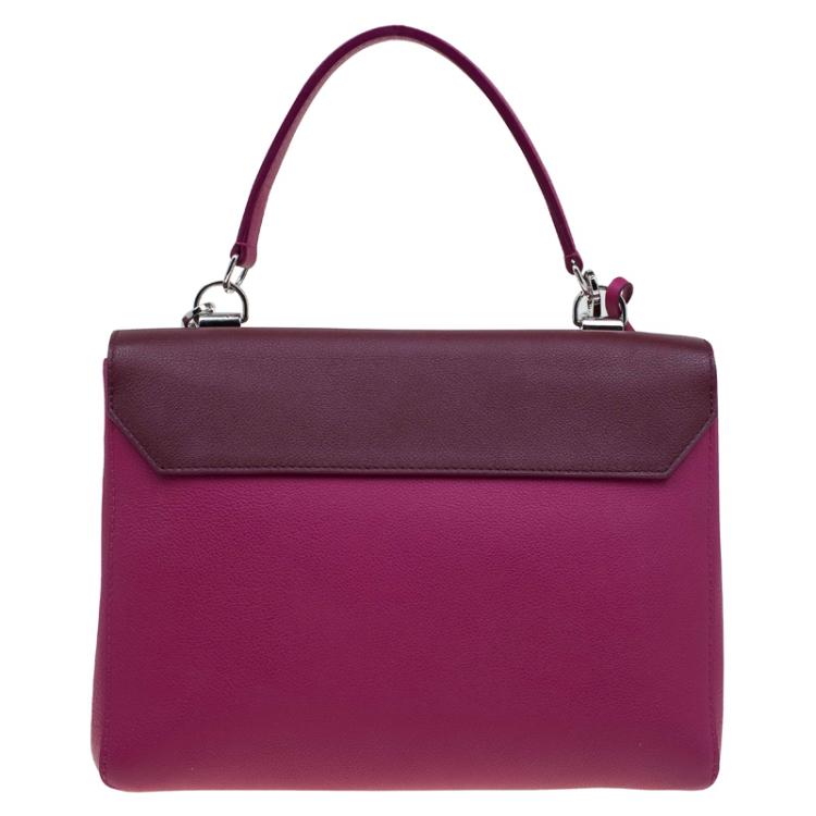 Pre Owned Louis Vuitton Burgundy/Red Leather Lockme II Bag