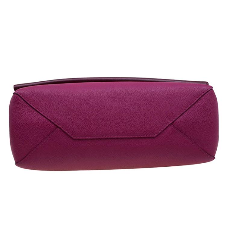 Pre Owned Louis Vuitton Burgundy/Red Leather Lockme II Bag