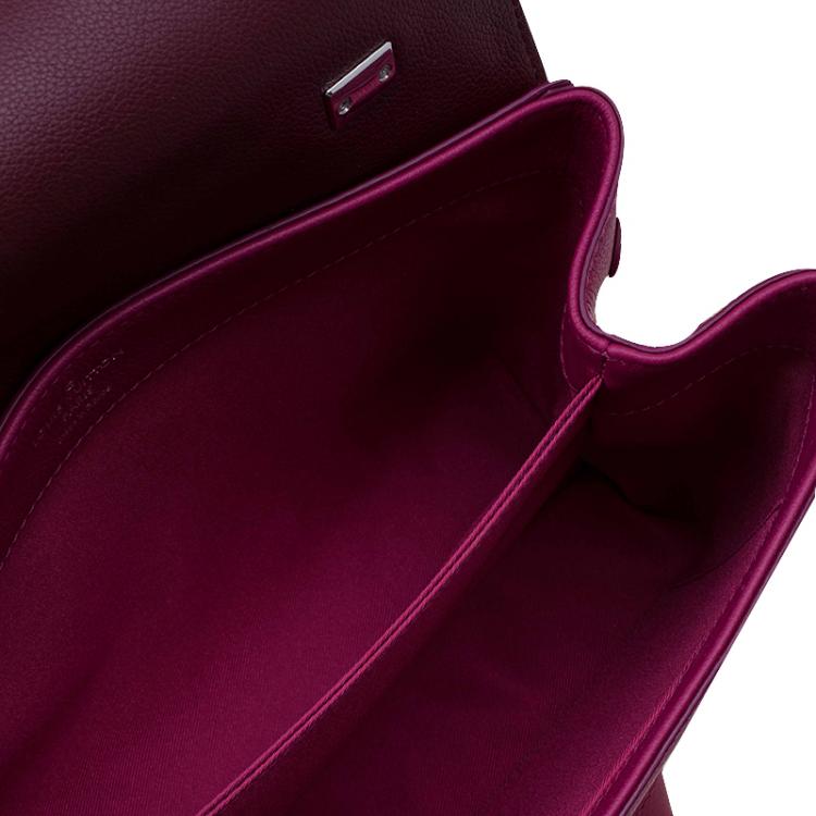 Pre Owned Louis Vuitton Burgundy/Red Leather Lockme II Bag