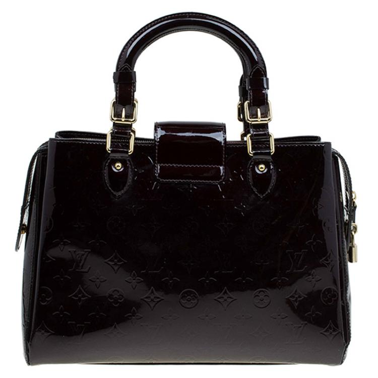 Pre Owned Louis Vuitton Amarante Monogram Vernis Melrose Avenue Bag