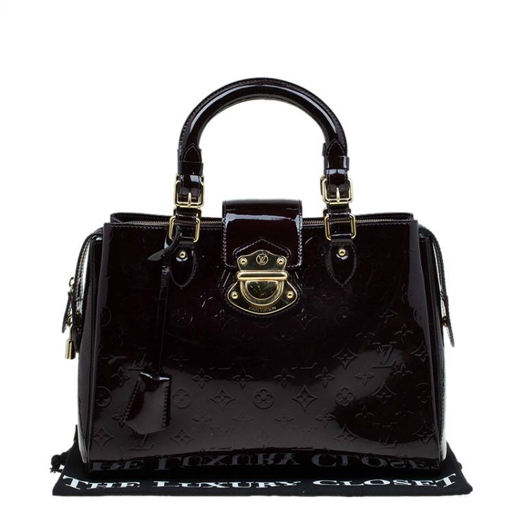 Pre Owned Louis Vuitton Amarante Monogram Vernis Melrose Avenue Bag