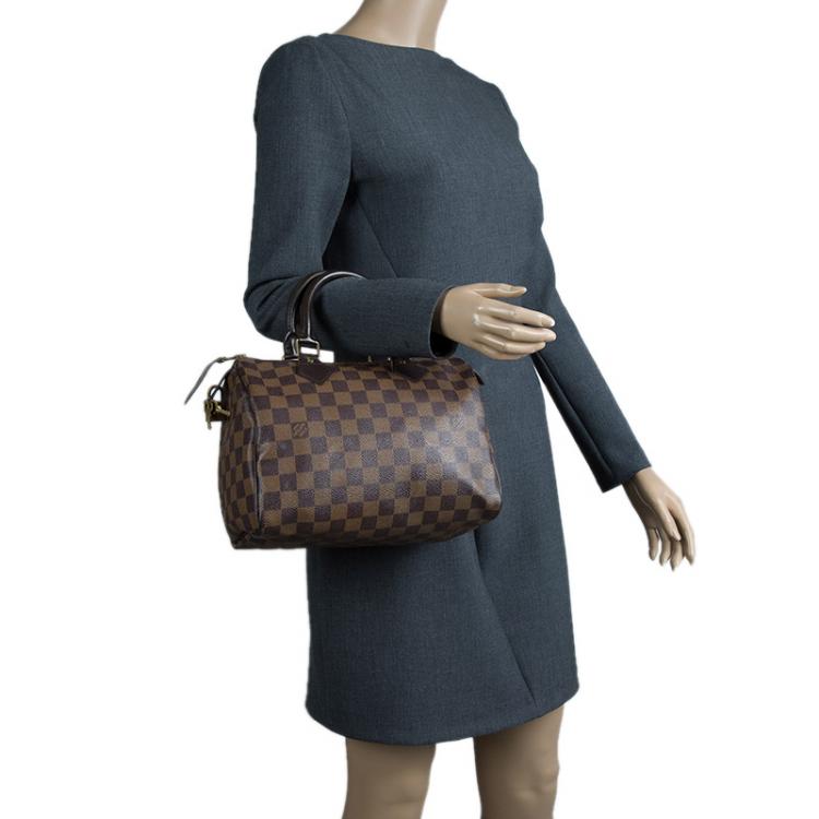 Pre Owned Louis Vuitton Damier Ebene Canvas Speedy 25 Bag