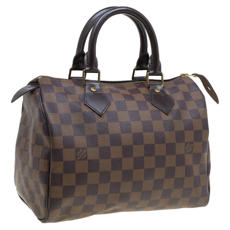 Pre Owned Louis Vuitton Damier Ebene Canvas Speedy 25 Bag
