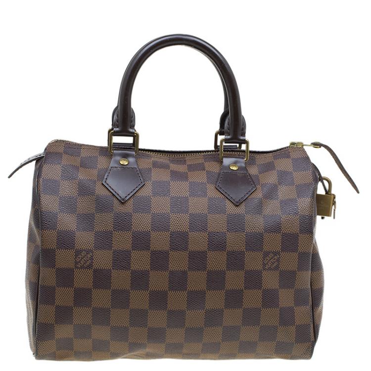 Pre Owned Louis Vuitton Damier Ebene Canvas Speedy 25 Bag