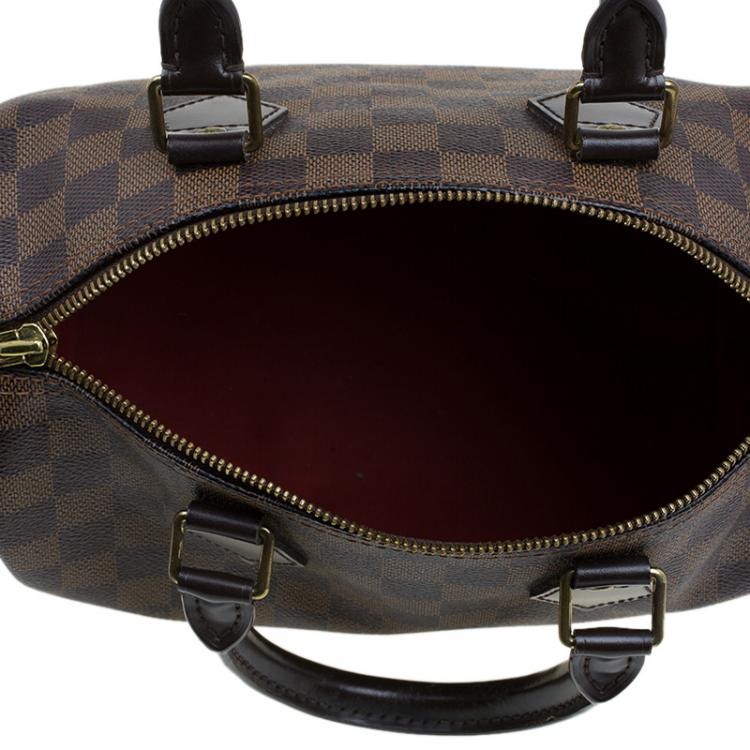 Pre Owned Louis Vuitton Damier Ebene Canvas Speedy 25 Bag