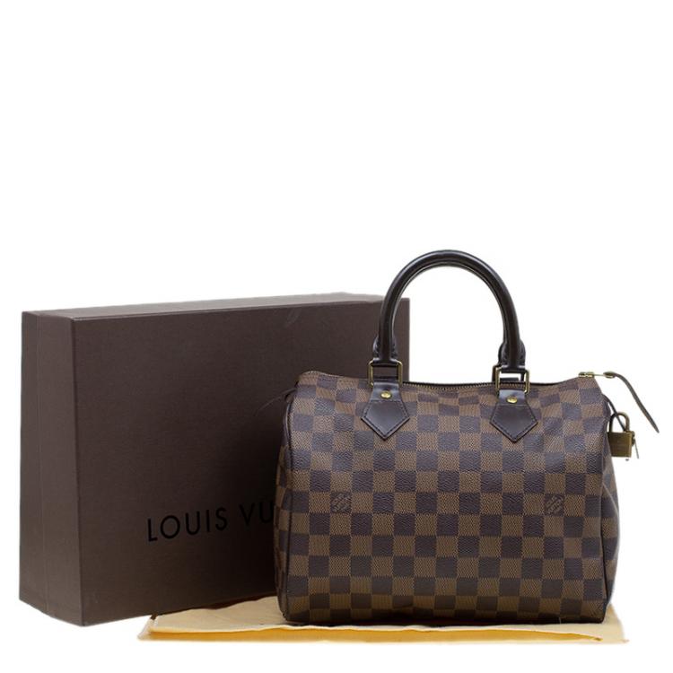 Pre Owned Louis Vuitton Damier Ebene Canvas Speedy 25 Bag