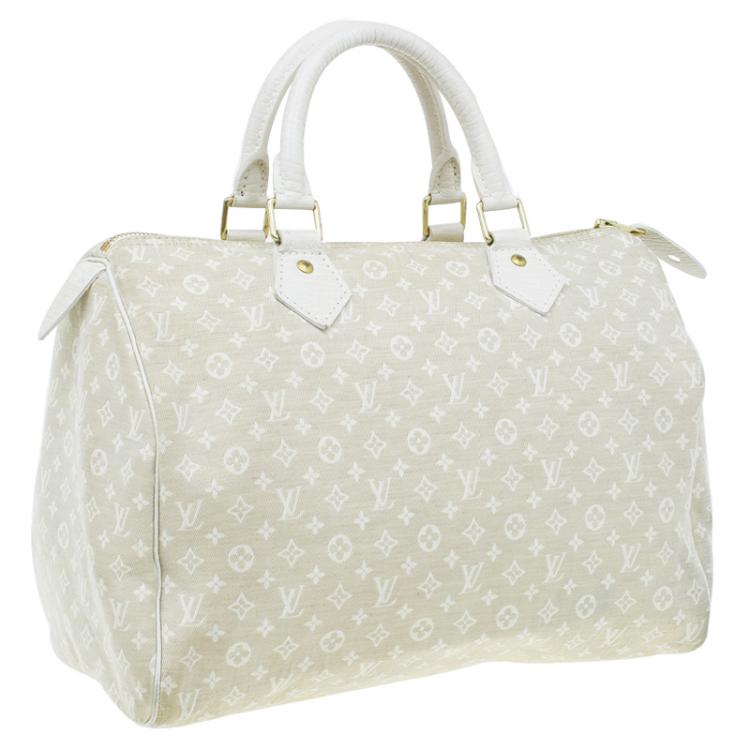 Pre Owned Louis Vuitton Dune Monogram Mini Lin Speedy 30 Bag
