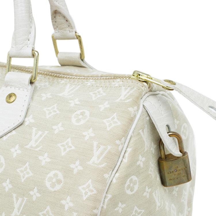 Pre Owned Louis Vuitton Dune Monogram Mini Lin Speedy 30 Bag