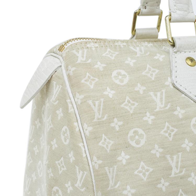 Pre Owned Louis Vuitton Dune Monogram Mini Lin Speedy 30 Bag