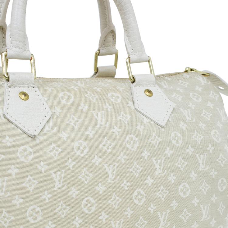 Pre Owned Louis Vuitton Dune Monogram Mini Lin Speedy 30 Bag