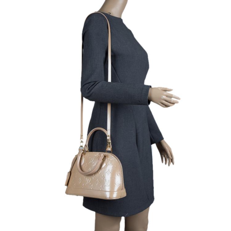 Pre Owned Louis Vuitton Citrine Monogram Vernis Alma BB Bag