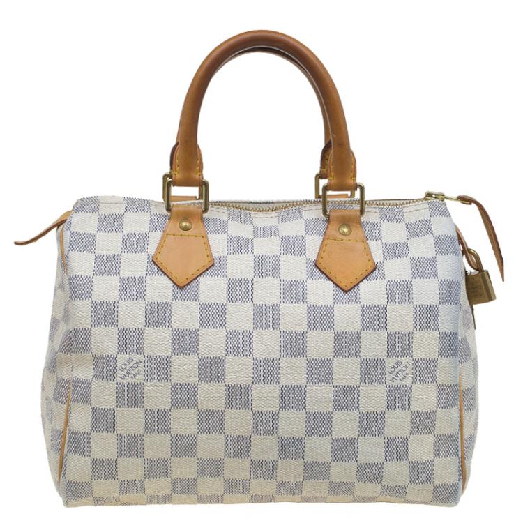 Pre Owned Louis Vuitton Damier Azur Canvas Speedy 25