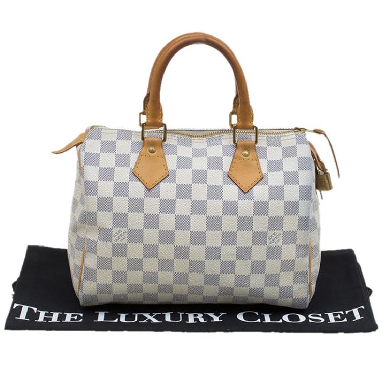 Pre Owned Louis Vuitton Damier Azur Canvas Speedy 25