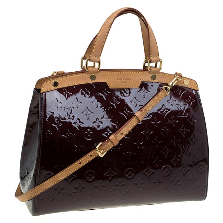 Pre Owned Louis Vuitton Amarante Monogram Vernis Brea GM Bag