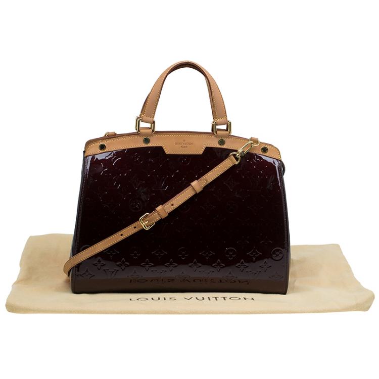 Pre Owned Louis Vuitton Amarante Monogram Vernis Brea GM Bag
