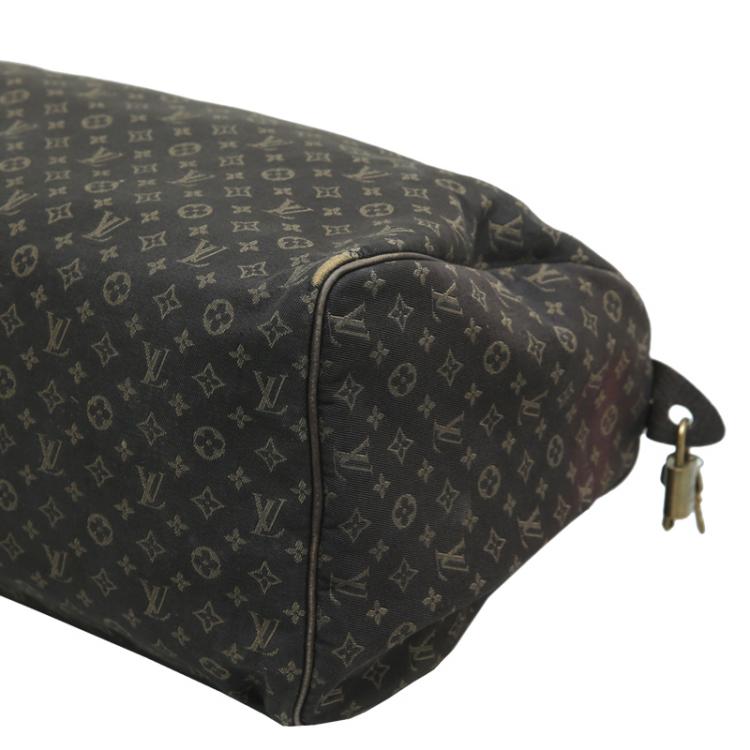 Pre Owned Louis Vuitton Ebene Monogram Mini Lin Speedy 30