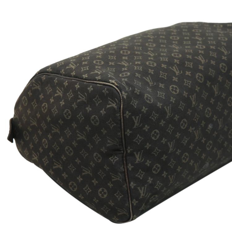 Pre Owned Louis Vuitton Ebene Monogram Mini Lin Speedy 30