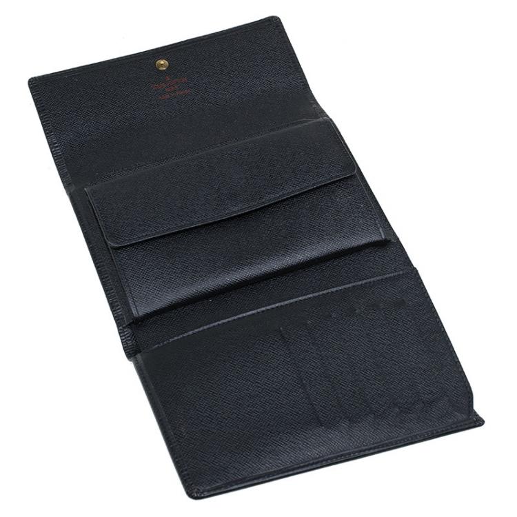 Louis Vuitton Black Epi Leather Porte Tresor Trifold Wallet Louis Vuitton