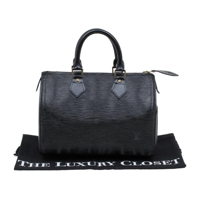 Pre Owned Louis Vuitton Black Epi Leather Speedy 25