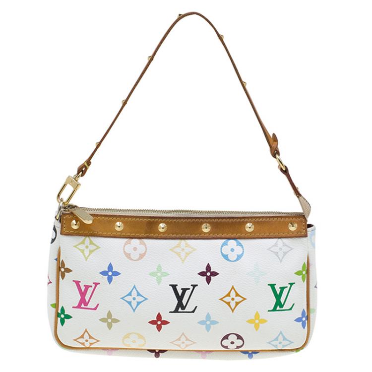 Louis Vuitton Pochette Accessories White Multicolor Monogram Crossbody