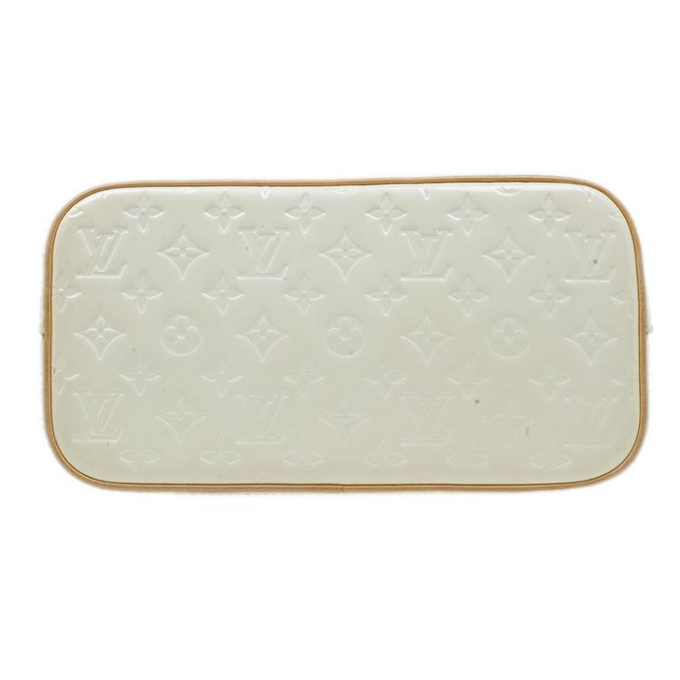 Pre Owned Louis Vuitton Ivory Vernis Leather Houston Bag