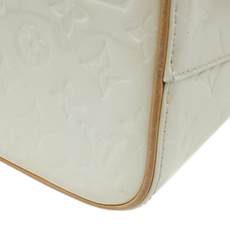 Pre Owned Louis Vuitton Ivory Vernis Leather Houston Bag