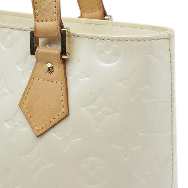 Pre Owned Louis Vuitton Ivory Vernis Leather Houston Bag
