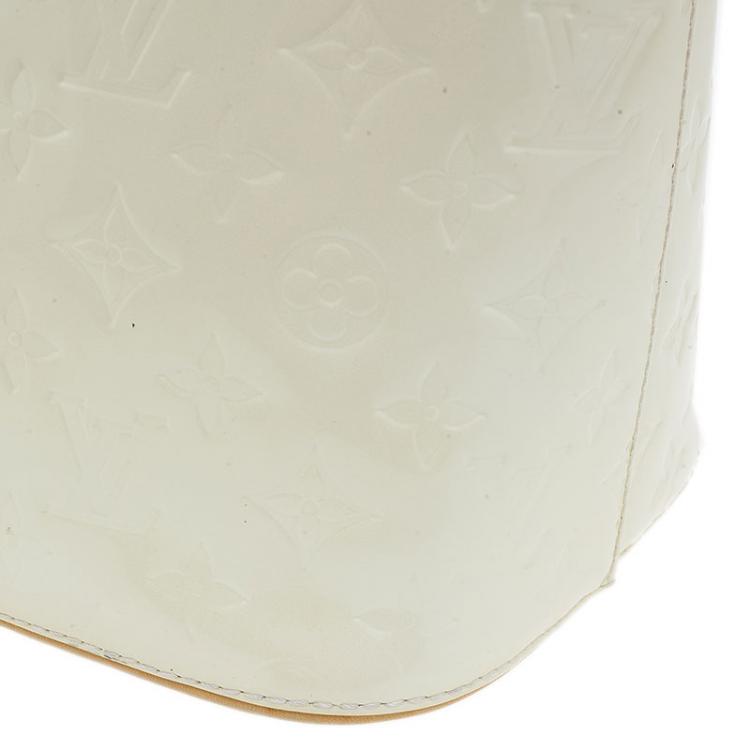 Pre Owned Louis Vuitton Ivory Vernis Leather Houston Bag