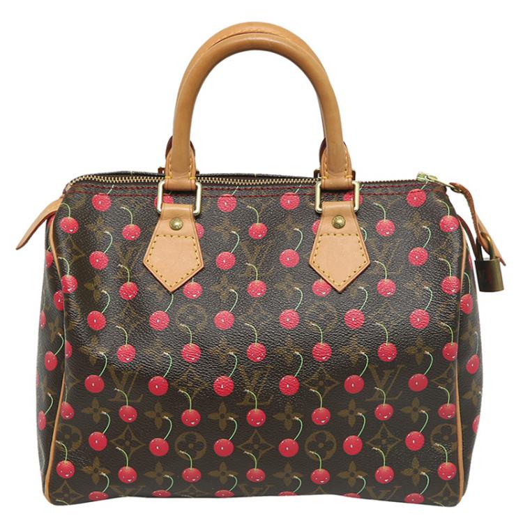 Pre Owned Louis Vuitton Monogram Canvas Limited Edition Cerise Speedy 25 Bag