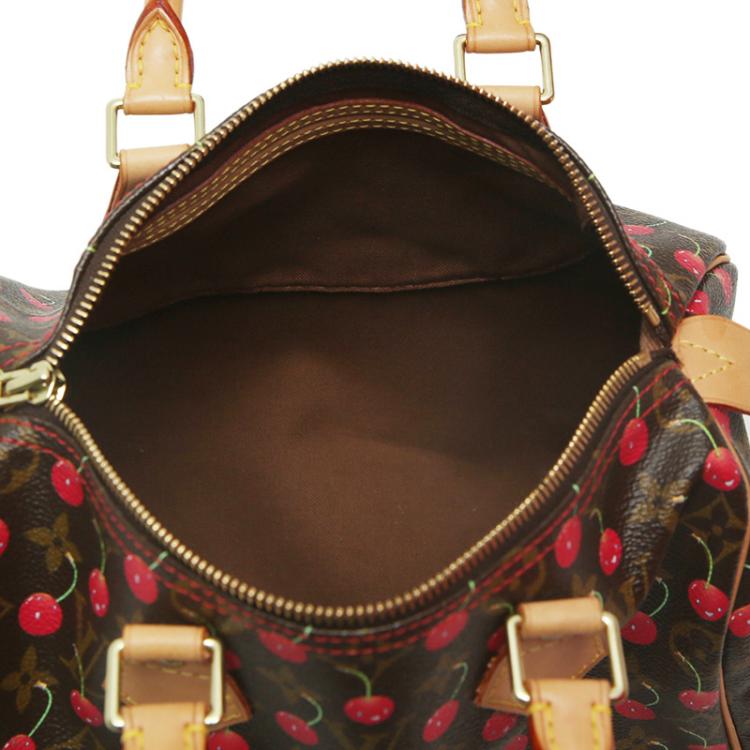 Pre Owned Louis Vuitton Monogram Canvas Limited Edition Cerise Speedy 25 Bag