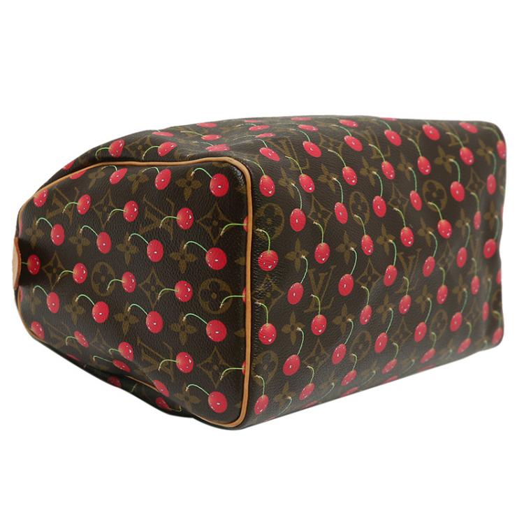 Pre Owned Louis Vuitton Monogram Canvas Limited Edition Cerise Speedy 25 Bag