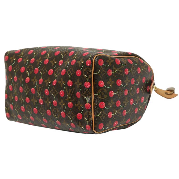 Pre Owned Louis Vuitton Monogram Canvas Limited Edition Cerise Speedy 25 Bag