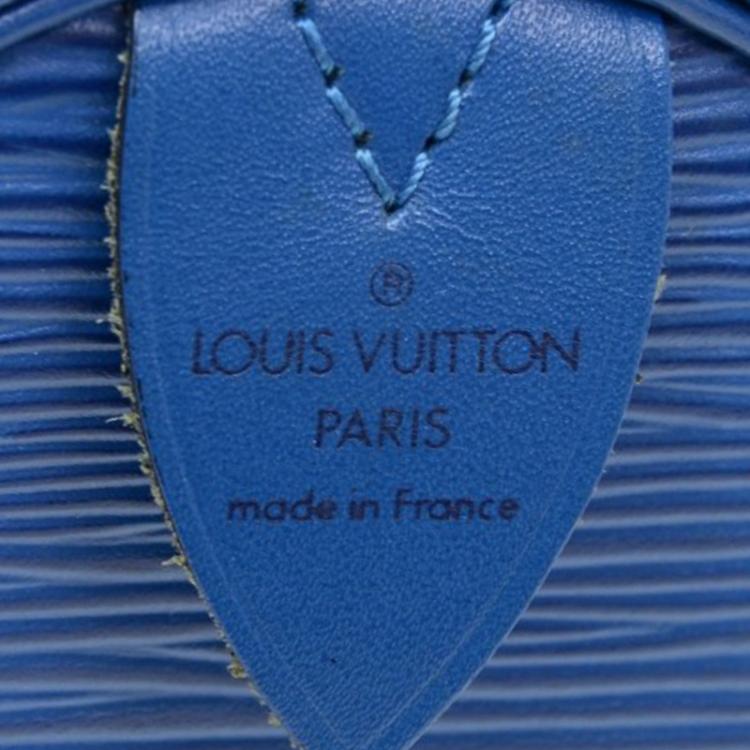 Pre Owned Louis Vuitton Toledo Blue Epi Leather Speedy 25 Bag
