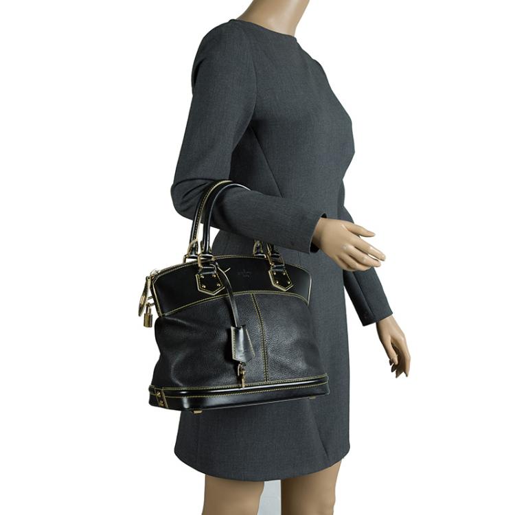 Louis Vuitton Women's Black Leather Suhali Lockit PM Handbag