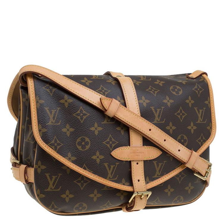 Pre Owned Louis Vuitton Monogram Canvas Saumur Messenger 30 Bag