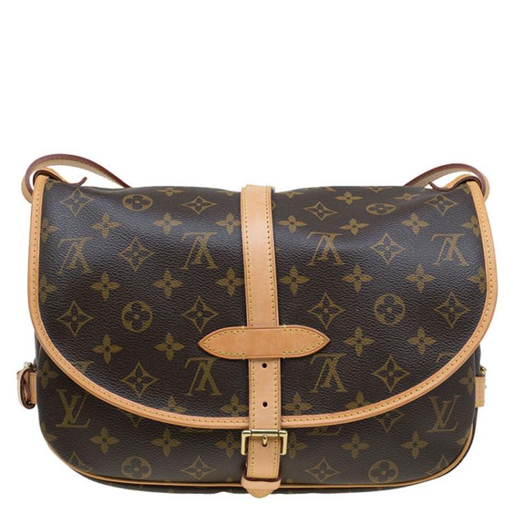 Pre Owned Louis Vuitton Monogram Canvas Saumur Messenger 30 Bag