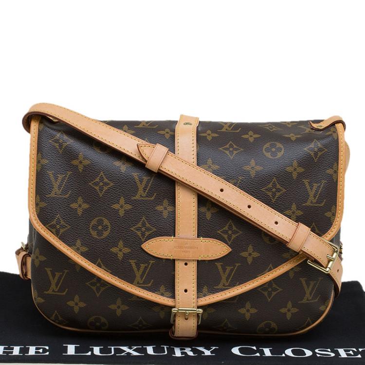 Pre Owned Louis Vuitton Monogram Canvas Saumur Messenger 30 Bag
